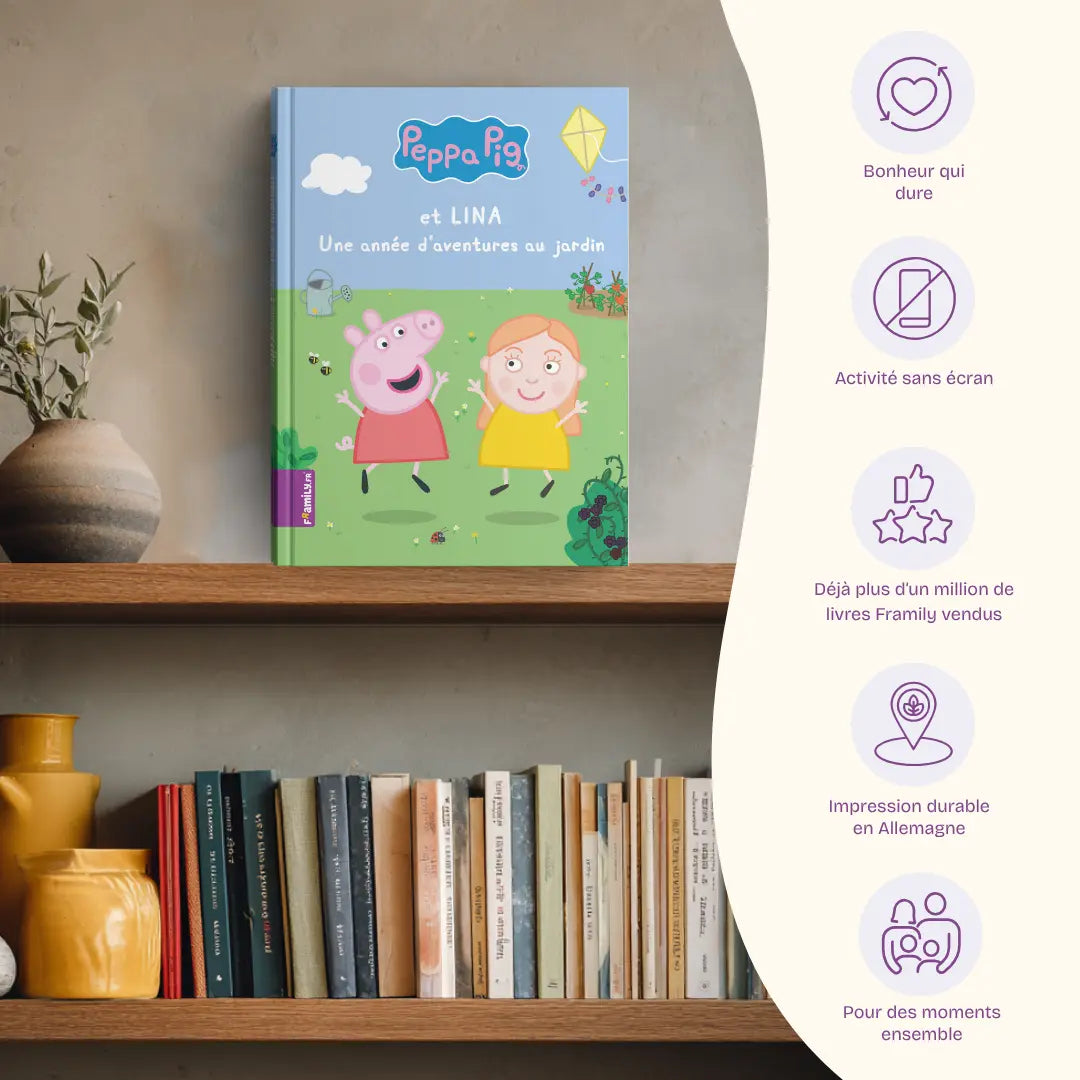 Avantages: Bonheur qui dure, Activité sans écran, Déjà plus d’un million de livres Framily vendus, Impression durable en Allemagne, Pour des moments ensemble