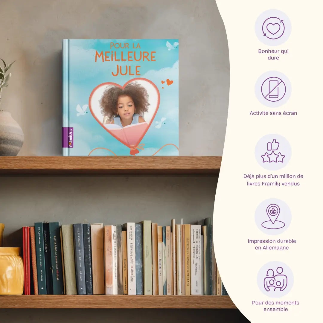 Avantages: Bonheur qui dure, Activité sans écran, Déjà plus d’un million de livres Framily vendus, Impression durable en Allemagne, Pour des moments ensemble