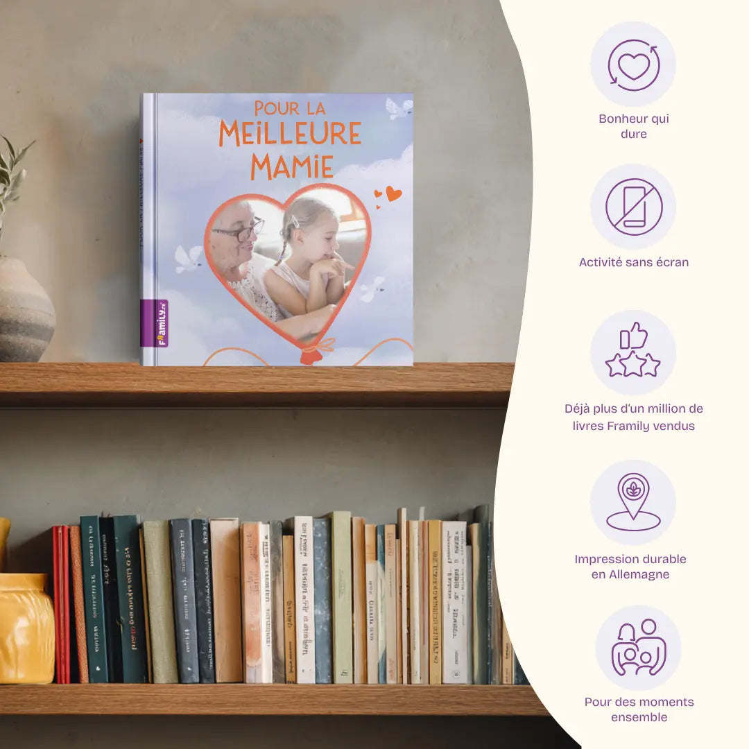 Avantages: Bonheur qui dure, Activité sans écran, Déjà plus d’un million de livres Framily vendus, Impression durable en Allemagne, Pour des moments ensemble