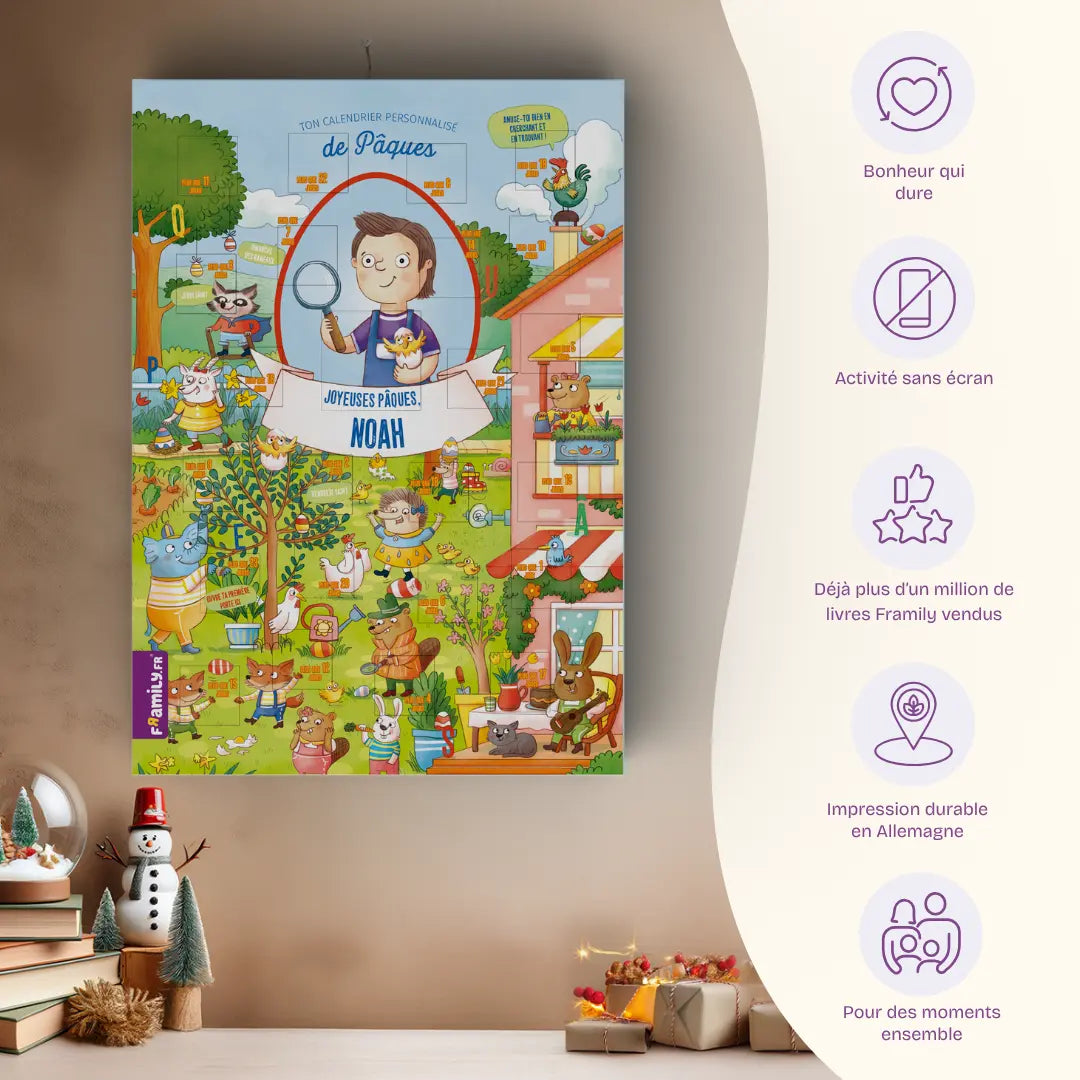 Avantages: Bonheur qui dure, Activité sans écran, Déjà plus d’un million de livres Framily vendus, Impression durable en Allemagne, Pour des moments ensemble