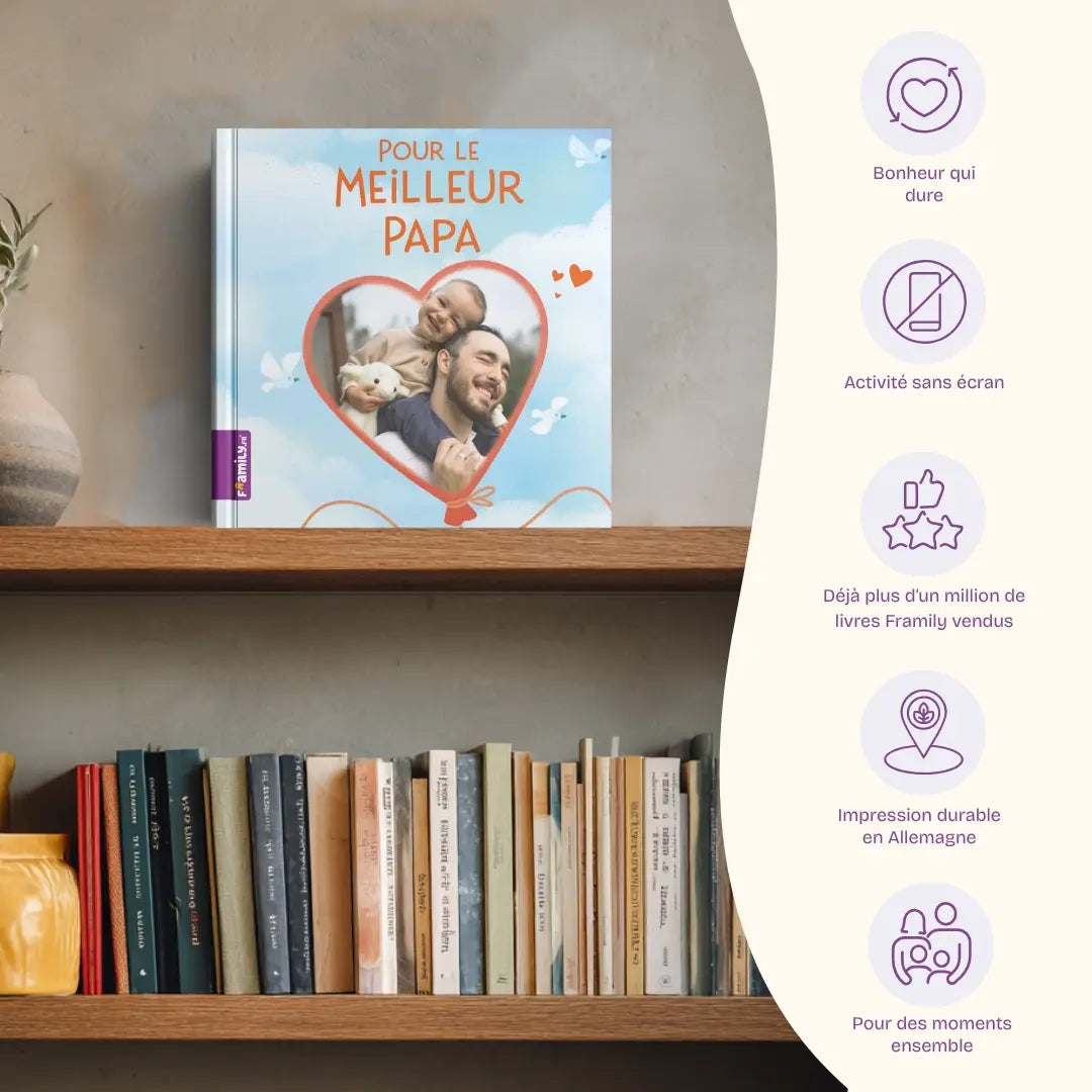 Avantages: Bonheur qui dure, Activité sans écran, Déjà plus d’un million de livres Framily vendus, Impression durable en Allemagne, Pour des moments ensemble